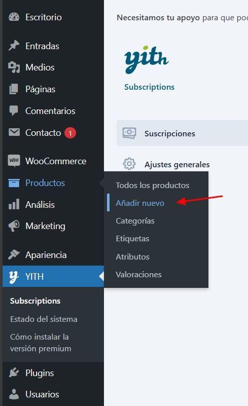 nuevo producto woocommerce