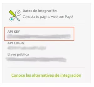 Configuración técnica apikey Payu